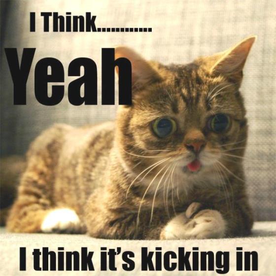 When it kicks in, you feel it in your jaw.  And testicles.