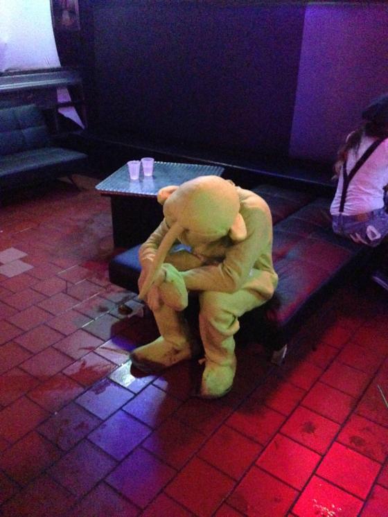 There are plenty of times to skull a 13% Pappy BW solo.  While dressed like Tinky Winky is not one of those times.