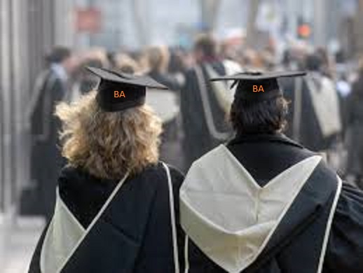 Picture above: hypothetical photo of two proud graduates