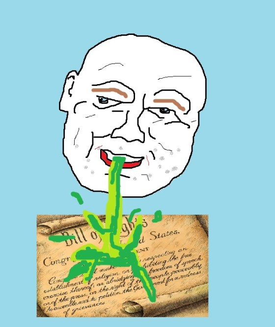 Since Mr. Tarry doesn't want his photo used, I drew him in MS Paint vomiting on the First Amendment.  Now it is art and therefore protected.