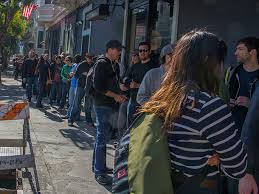 Giving yourself chondromalacia standing in line for a style of beer you don't even enjoy or buy from off the shelf. OUCH!