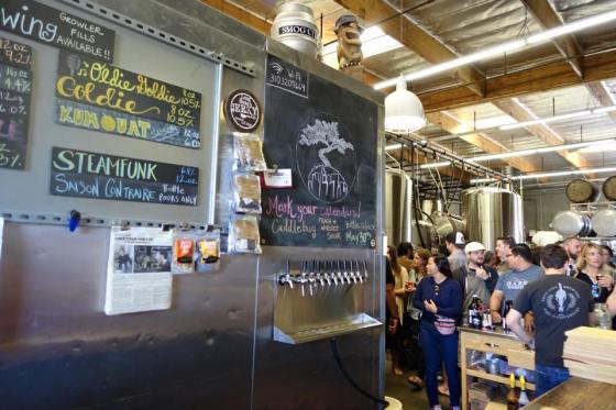 The kumquat saison was pretty pithy and oily, tart and akin to SitR Kumquat, but with a more watery finish.